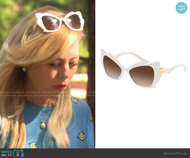 Dolce & Gabbana Wide High Bridge Fit Sunglasses worn by Sutton Stracke on The Real Housewives of Beverly Hills