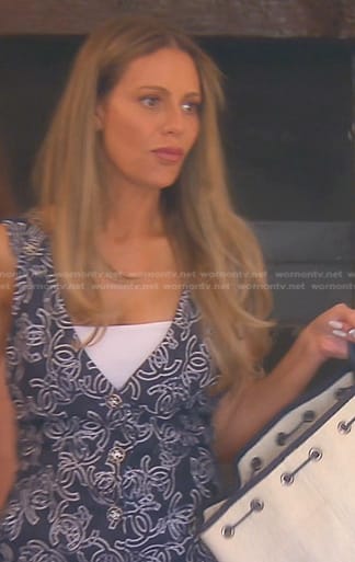 Dorit's printed v-neck romper on The Real Housewives of Beverly Hills