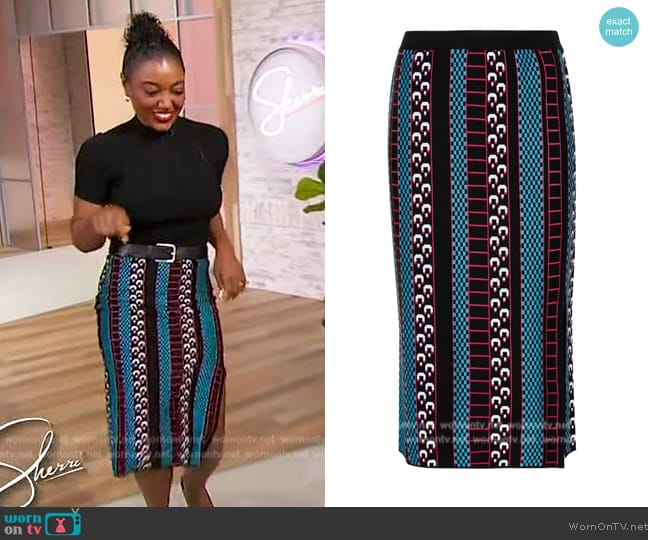 Diane von Furstenberg Sallie Knit Jacquard Skirt worn by Patina Miller on Sherri