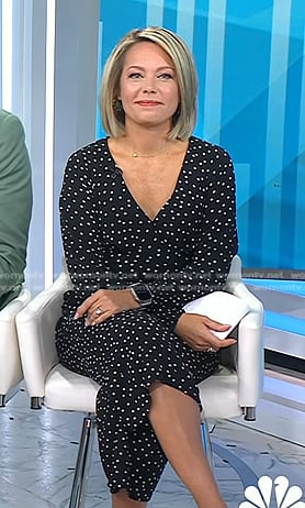 Dylan's black polka dot jumpsuit on Today