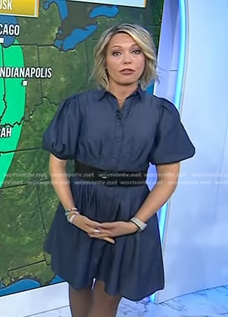 Dylan’s blue puff sleeve shirtdress on Today