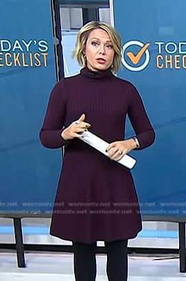 Dylan’s burgundy turtleneck sweater dress on Today