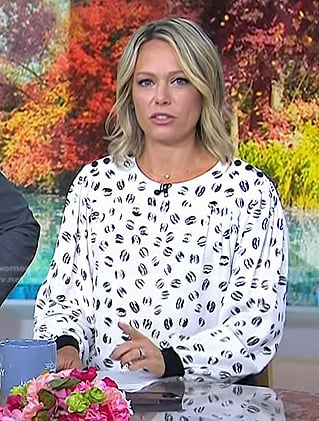 Dylan’s white printed blouse on Today