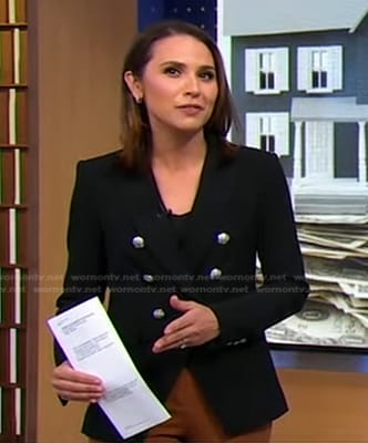 Elizabeth’s black blazer with silver buttons on Good Morning America