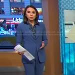 Elizabeth’s blue blazer and flare pants on Good Morning America