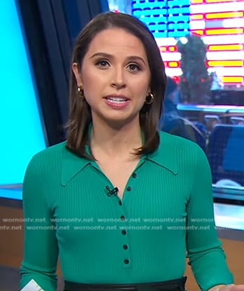 Elizabeth’s green ribbed polo on Good Morning America