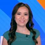 Em Nguyen’s green folded neck dress on Good Morning America