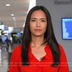 Emilie’s red ruffle front blouse on Today