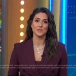 Erielle’s burgundy double breasted blazer on Good Morning America