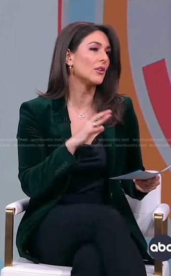 Erielle’s green velvet blazer on Good Morning America