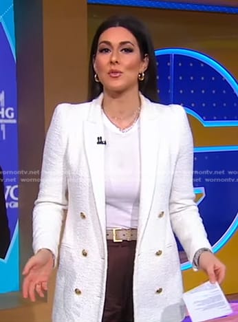 Erielle’s white textured blazer on Good Morning America