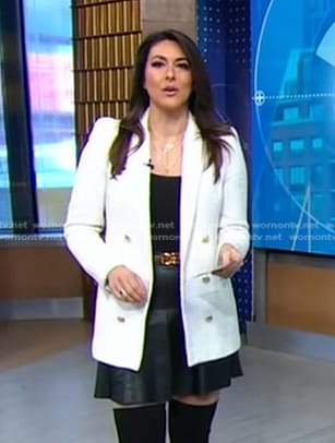 Erielle's white textured blazer on Good Morning America