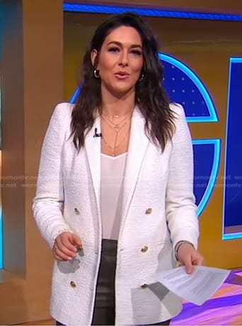 Erielle’s white textured blazer on Good Morning America