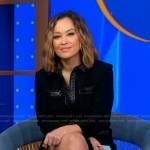 Eva’s black leather trim shirtdress on Good Morning America