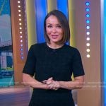 Eva’s black patterned mini dress on Good Morning America