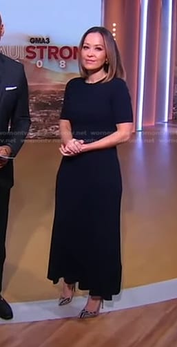 Eva’s navy ribbed cutout dress on Good Morning America