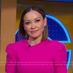 Eva’s pink puff sleeve sweater on Good Morning America