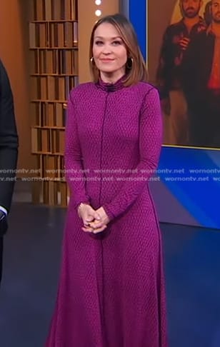 Eva's purple check dress on Good Morning America