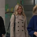 Felicia’s beige peacoat on General Hospital