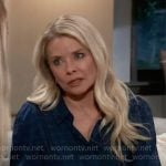 Felicia’s navy checked blouse on General Hospital