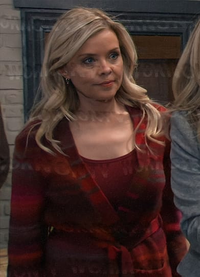 Felicia's red striped cardigan on General Hospital