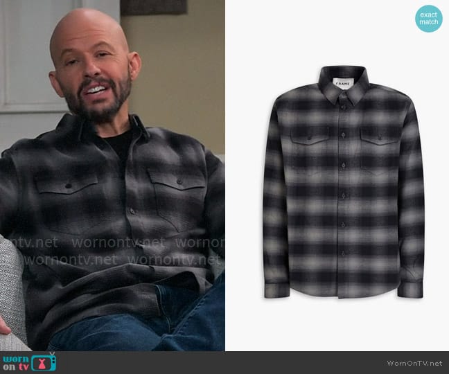 Frame Checked cotton-flannel shirt worn by Jim Kearney (Jon Cryer) on Extended Family