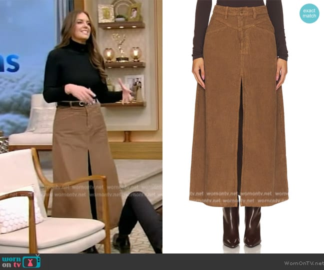 Free People Come As You Are Corduroy Skirt worn by Monica Mangin on Live with Kelly and Mark