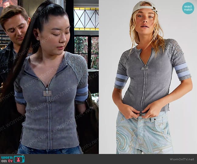 Free People Sun Glow Top worn by Wendy Shin (Victoria Grace) on Days of our Lives