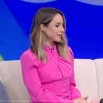 Gabby Bernstein’s pink twist neck dress on Live with Kelly and Mark