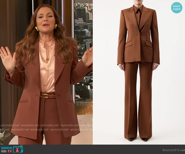 Gabriela Hearst Leiva Blazer in Wool worn by Drew Barrymore on The Drew Barrymore Show