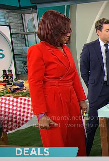 Gayle's red jumpsuit on CBS Mornings