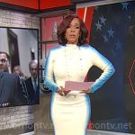 Gayle King’s white and blue dress on CBS Mornings