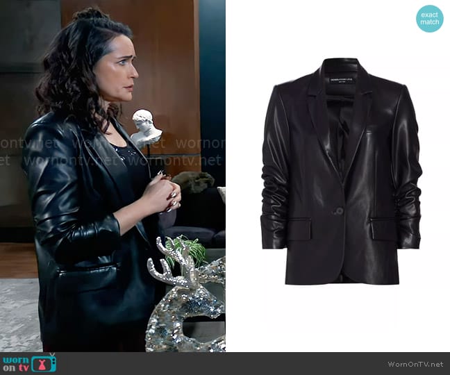 Generation Love Millie Vegan Leather Blazer worn by Lois Cerullo (Rena Sofer) on General Hospital