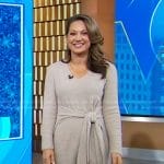 Ginger’s beige tie waist knit dress on Good Morning America