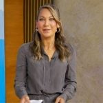 Ginger’s gray drawstring mini shirtdress on Good Morning America