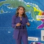 Ginger’s purple zip jacket and slit pants on Good Morning America