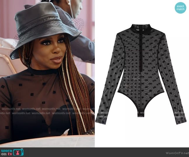 Givenchy 4G Jacquard Bodysuit worn by Candiace Dillard Bassett on The Real Housewives of Potomac