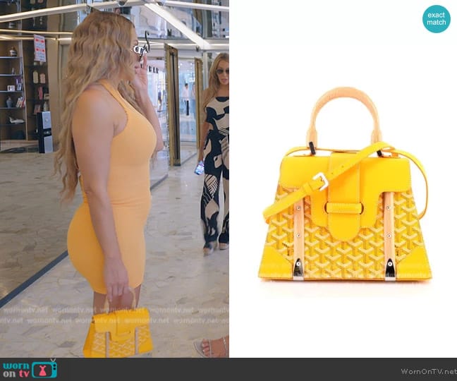 Goyard Saigon Top Handle Bag Canvas Leather Bag worn by Larsa Pippen (Larsa Pippen) on The Real Housewives of Miami