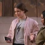 Grace’s pink satin bomber jacket on Extended Family