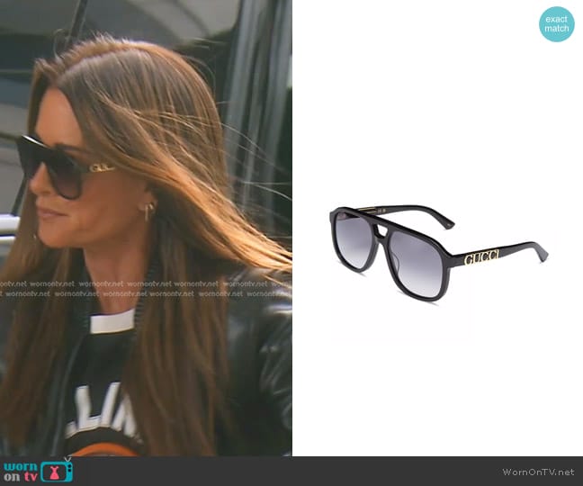 Gucci Aviator Sunglasses worn by Kyle Richards on The Real Housewives of Beverly Hills