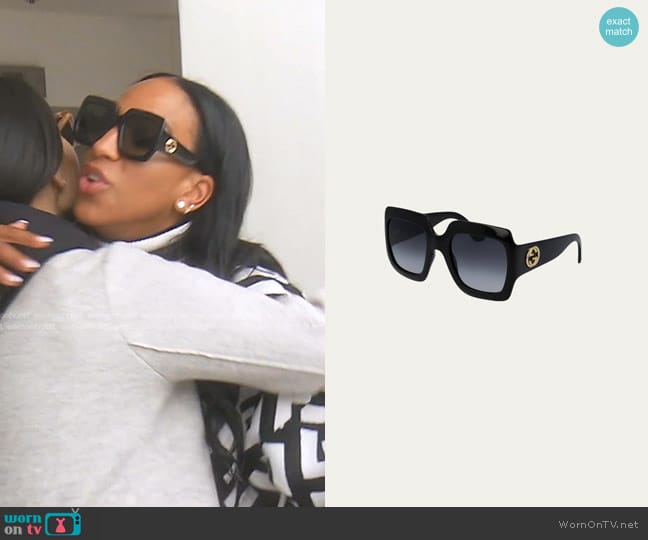 Gucci Oversized Square Sunglasses worn by Annemarie Wiley on The Real Housewives of Beverly Hills