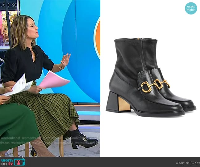 Gucci Horsebit-detail 55mm boots worn by Savannah Guthrie on Today