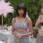 Guerdy’s check print top and skirt set on The Real Housewives of Miami