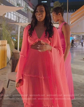 WornOnTV: Guerdy's pink belted swimsuit on The Real Housewives of Miami, Guerdy Abraira