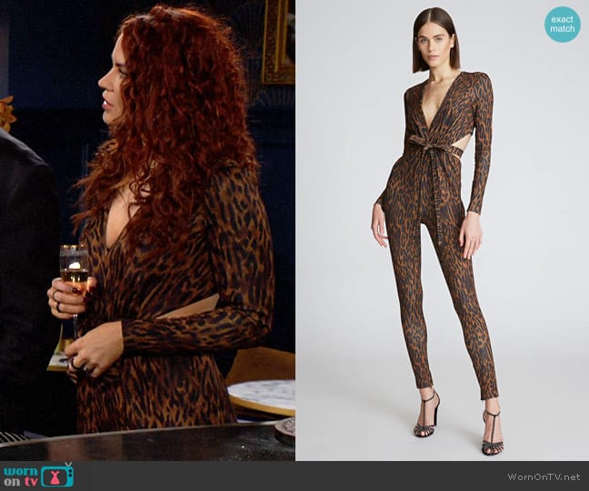 Halston Jada Catsuit worn by Sally Spectra (Courtney Hope) on The Young and the Restless