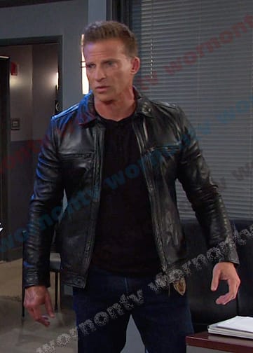 WornOnTV: Harris's black leather zip jacket on Days of our Lives