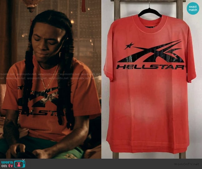Hellstar Studios Sports Logo Tee worn by Jake (Michael Epps) on The Chi