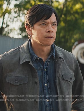 Henry's gray suede jacket on Echo