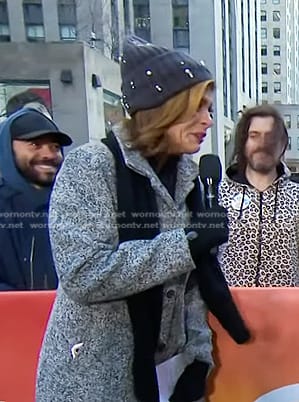 Hoda's black embellished beanie on Today