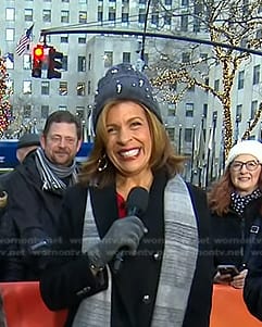 Hoda’s black embellished beanie on Today